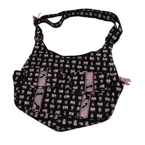 Vera Bradley Pink Elephant Paisley Over The Shoulder Bag Pocketbook Retired 2007